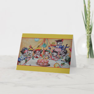 Carte d'anniversaire vintage de fête