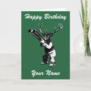 Carte d'anniversaire vintage de la chasse au cerf