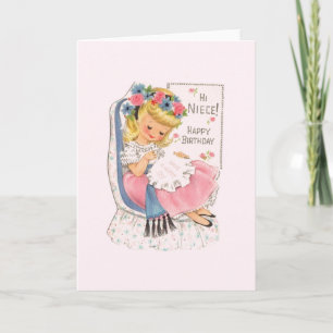 Carte d'anniversaire vintage de la Croix de la niè