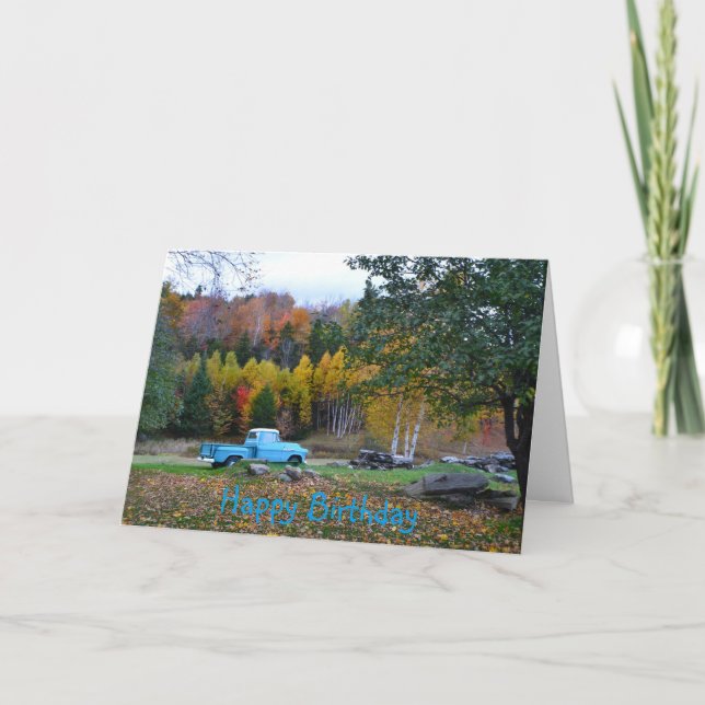 Carte d'anniversaire vintage du camion (Devant)