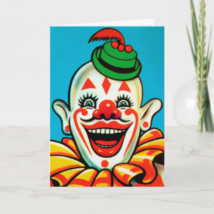 Carte d'anniversaire vintage du clown