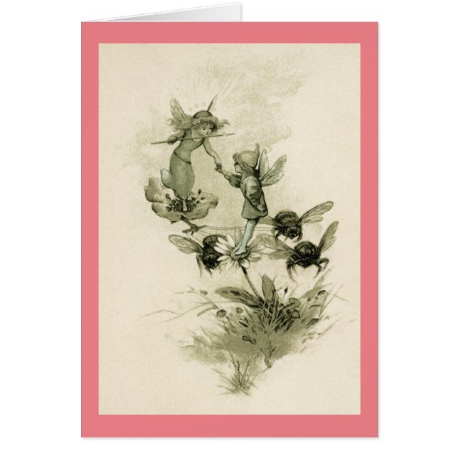 Carte d'anniversaire vintage Fairies (Devant)