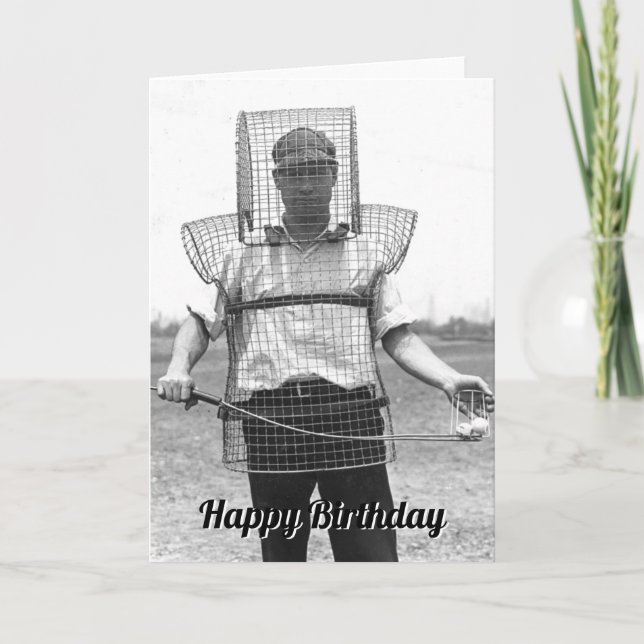 Carte d'anniversaire Vintage Golfeur (Devant)
