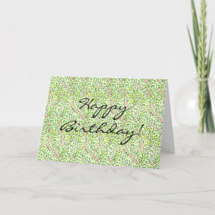 Carte d'anniversaire vintage Green Floral
