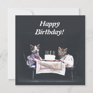 Carte d'anniversaire vintage Kittens