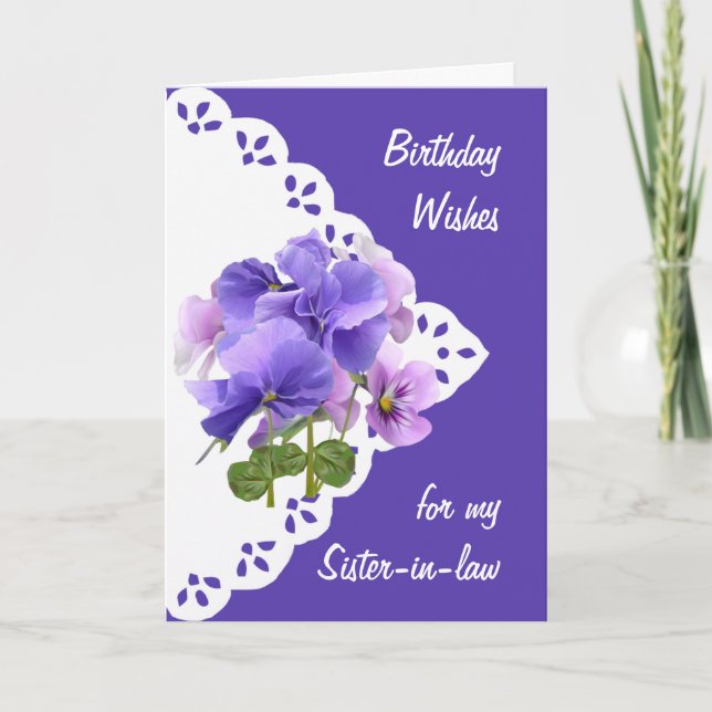 Carte d'anniversaire vintage Pansy Flower (Devant)