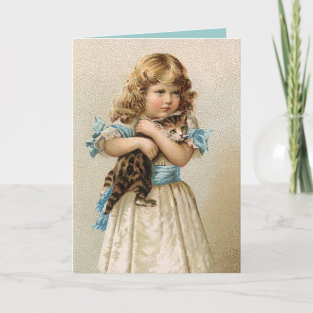 Carte d'anniversaire vintage pour une fille (Devant)
