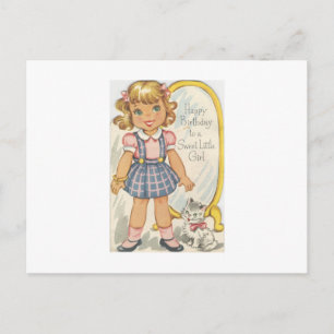 Carte d'anniversaire vintage Sweet Girl