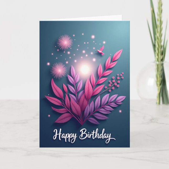 Carte d'anniversaire Violet Bloom (Devant)