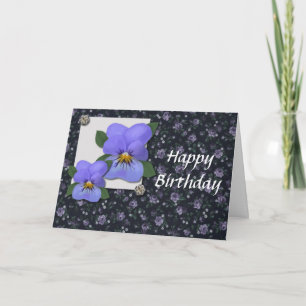 Carte d'anniversaire Violets (grande impression)