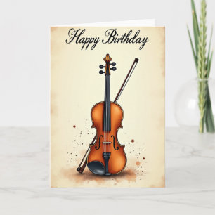 Carte d'anniversaire violon mélodique