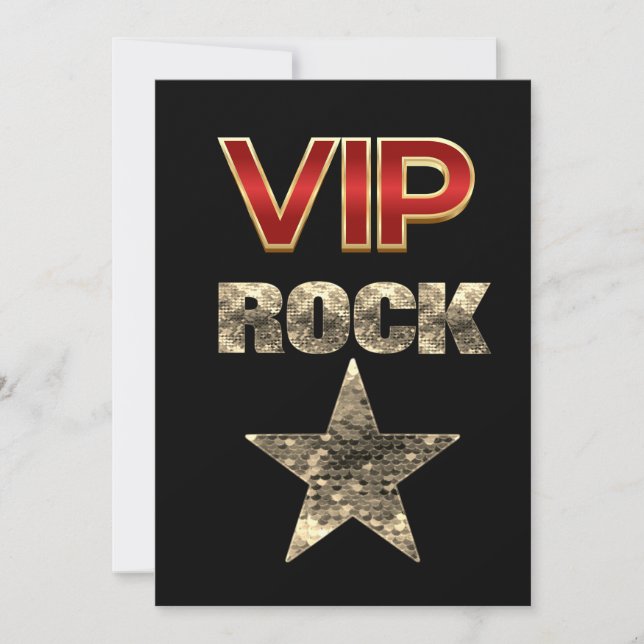 Carte d'anniversaire VIP Rock Star (Devant)