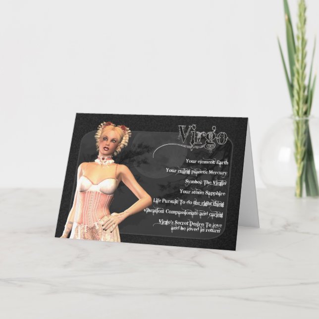 Carte d'anniversaire Virgo Gothic Zodiac (Devant)