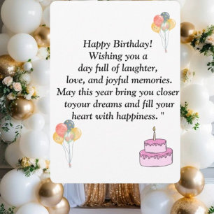 Carte d'anniversaire - Vœux joyeux, Ballons & C