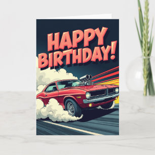 Carte d'anniversaire voiture dynamique