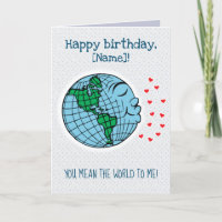 Carte d'anniversaire "Vous voulez dire le monde po