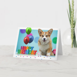 Carte d'anniversaire Welsh Corgi