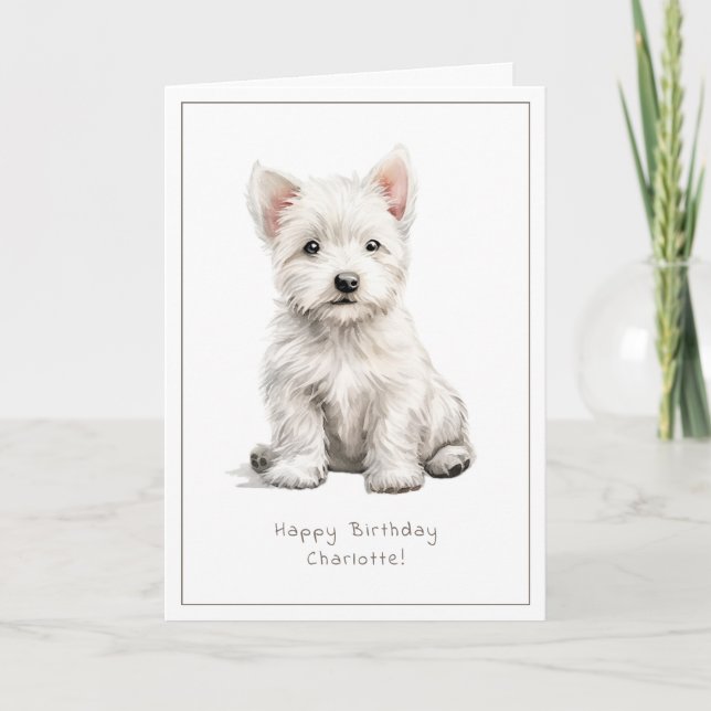 Carte d'anniversaire Westie Cheeky Puppy Cute Pers (Devant)