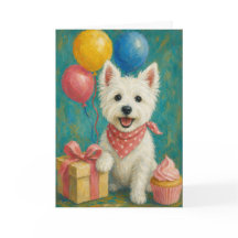 Carte d'anniversaire Westie mignonne | West Highla