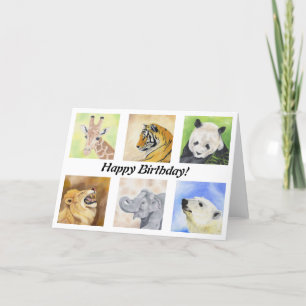 Carte d'anniversaire Wild Animaux