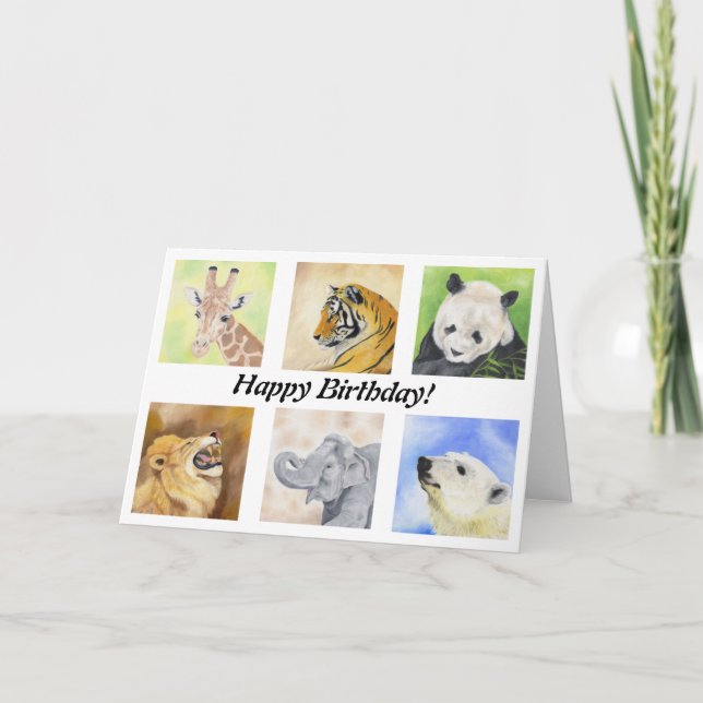 Carte d'anniversaire Wild Animaux (Devant)