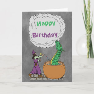Carte d'anniversaire Wizard et Dragon