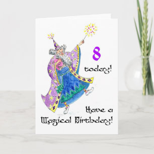 Carte d'anniversaire 'Wizard' pour un enfant de 8