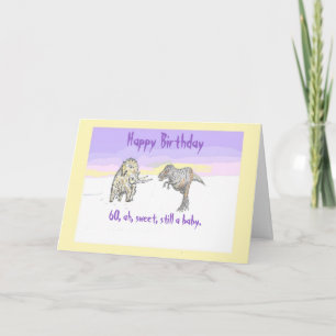 Carte d'anniversaire Wooly Mammoth et Dinosaur 60