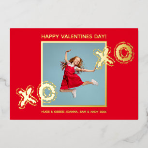 Carte d'anniversaire XOXO Modern Bold Photo Foil R
