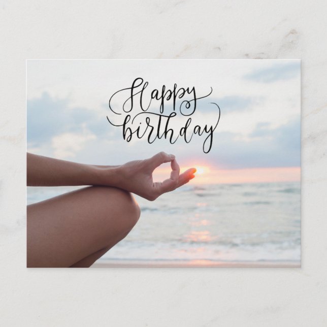 Carte d'anniversaire Yoga Joyeux (Devant)
