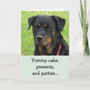 Carte d'anniversaire Yummy Cake Rottweiler