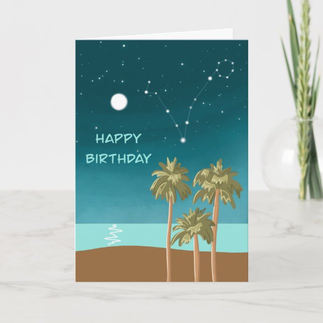 Carte d'anniversaire Zodiac - PISTES (Devant)