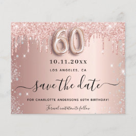 Carte d'annonce de 60e anniversaire à paillettes r