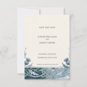 Carte d'annonce de date de mariage Dark Teal Celti