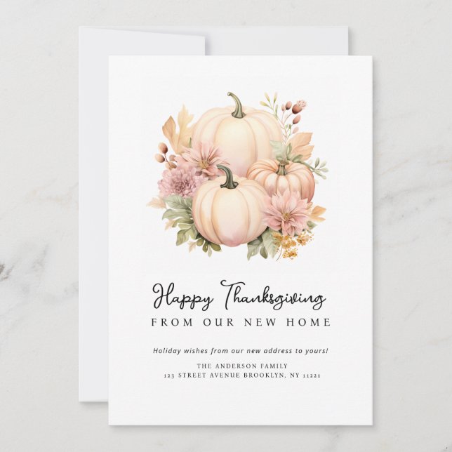 Carte d'annonce de déménagement pour la fête de Th (Devant)