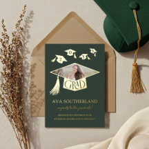 Carte d'annonce de graduation avec photo de la toq