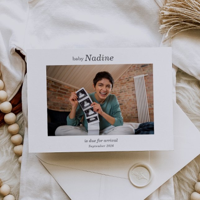 Carte d'annonce de grossesse avec photo d'échograp (Créateur téléchargé)