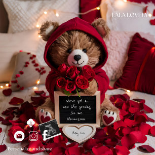 Carte d'annonce de grossesse bébé Saint-Valentin