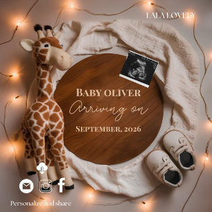 carte d'annonce de grossesse révélation bébé giraf