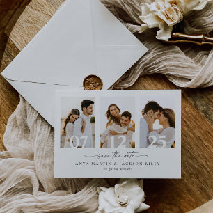 Carte d'annonce de mariage à photo carrée pour sau