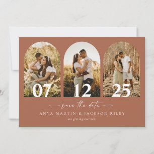 Carte d'annonce de mariage avec arch photo save th