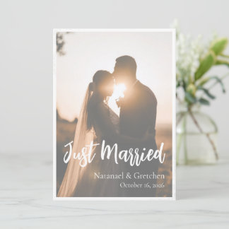 Carte d'annonce de mariage avec photo de mariage '