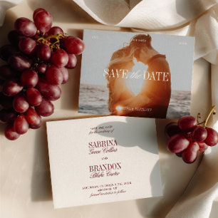 Carte d'annonce de mariage élégante avec photo en 