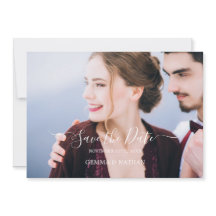 Carte d'annonce de mariage élégante avec photo et 