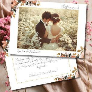 Carte d'annonce de mariage florale élégante