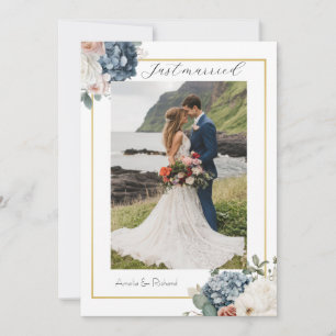 Carte d'annonce de mariage florale élégante