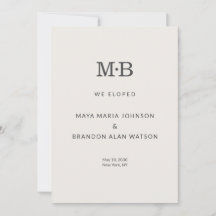 Carte d'annonce de mariage minimaliste moderne