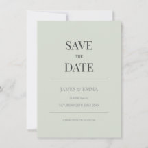Carte d'annonce de mariage minimaliste | Vert saug