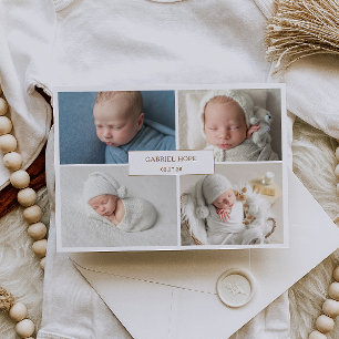 Carte d'annonce de naissance chic et minimale avec