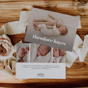 Carte d'annonce de naissance de bébé 